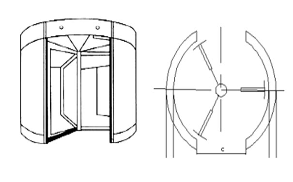 玻璃旋轉門結構圖